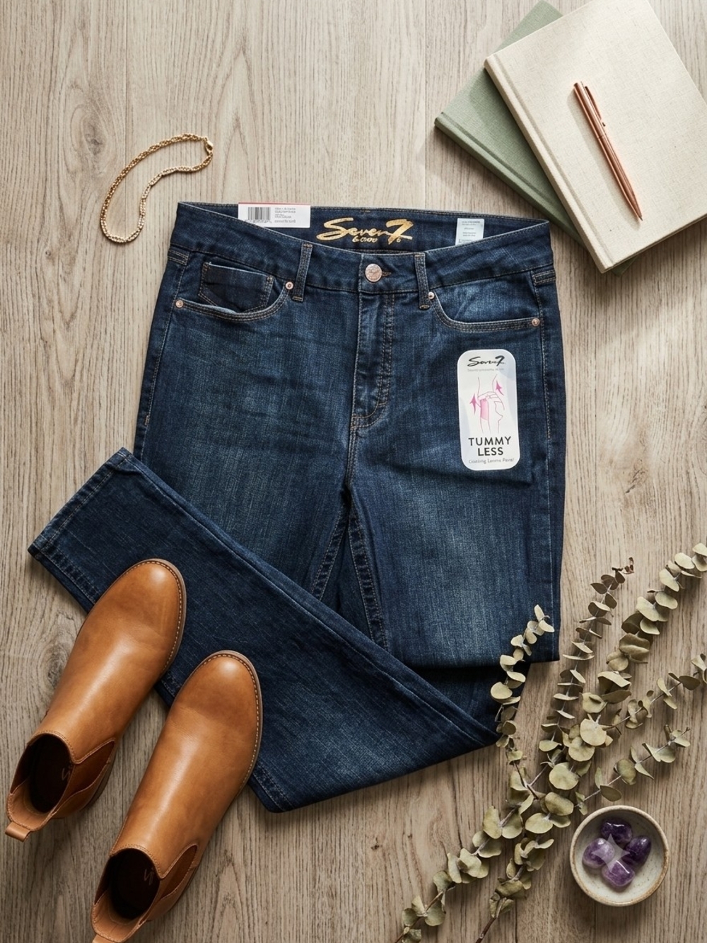 Seven 7 Tummyless High Rise Skinny Jeans Women's Size 14 Dark Wash NWT - Picture 1 of 15